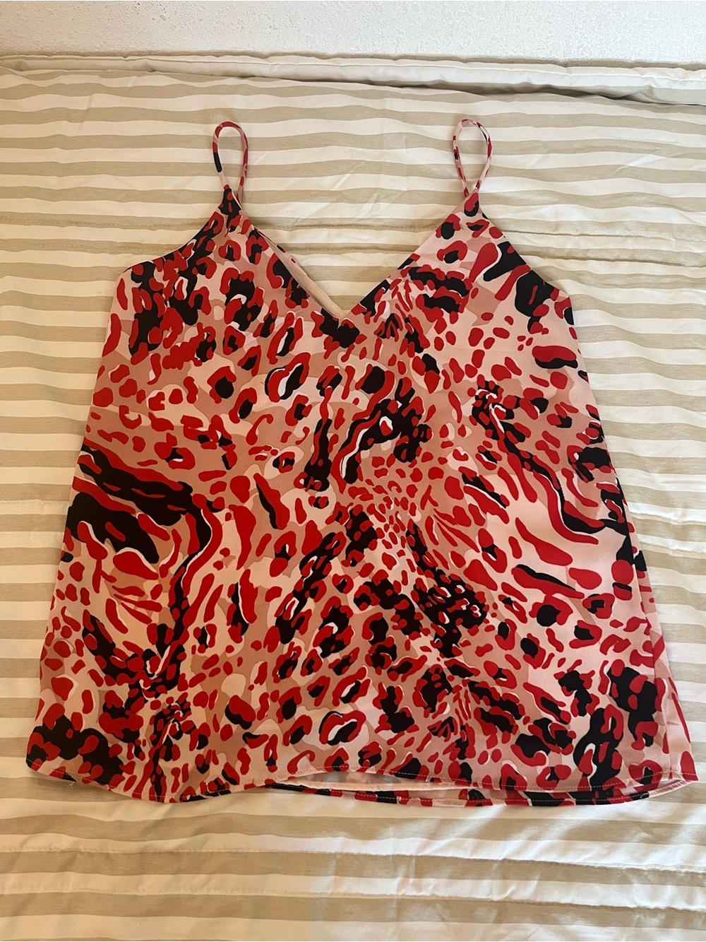 ❤️ H&M Red Leopard Print Cami Tank Top - Picture 3 of 8